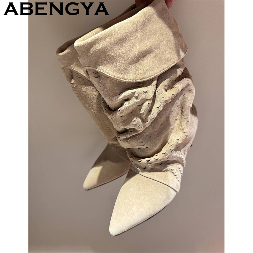 Bottines mi-mollet pour femme, - New Ethnic Fashion avis et prix