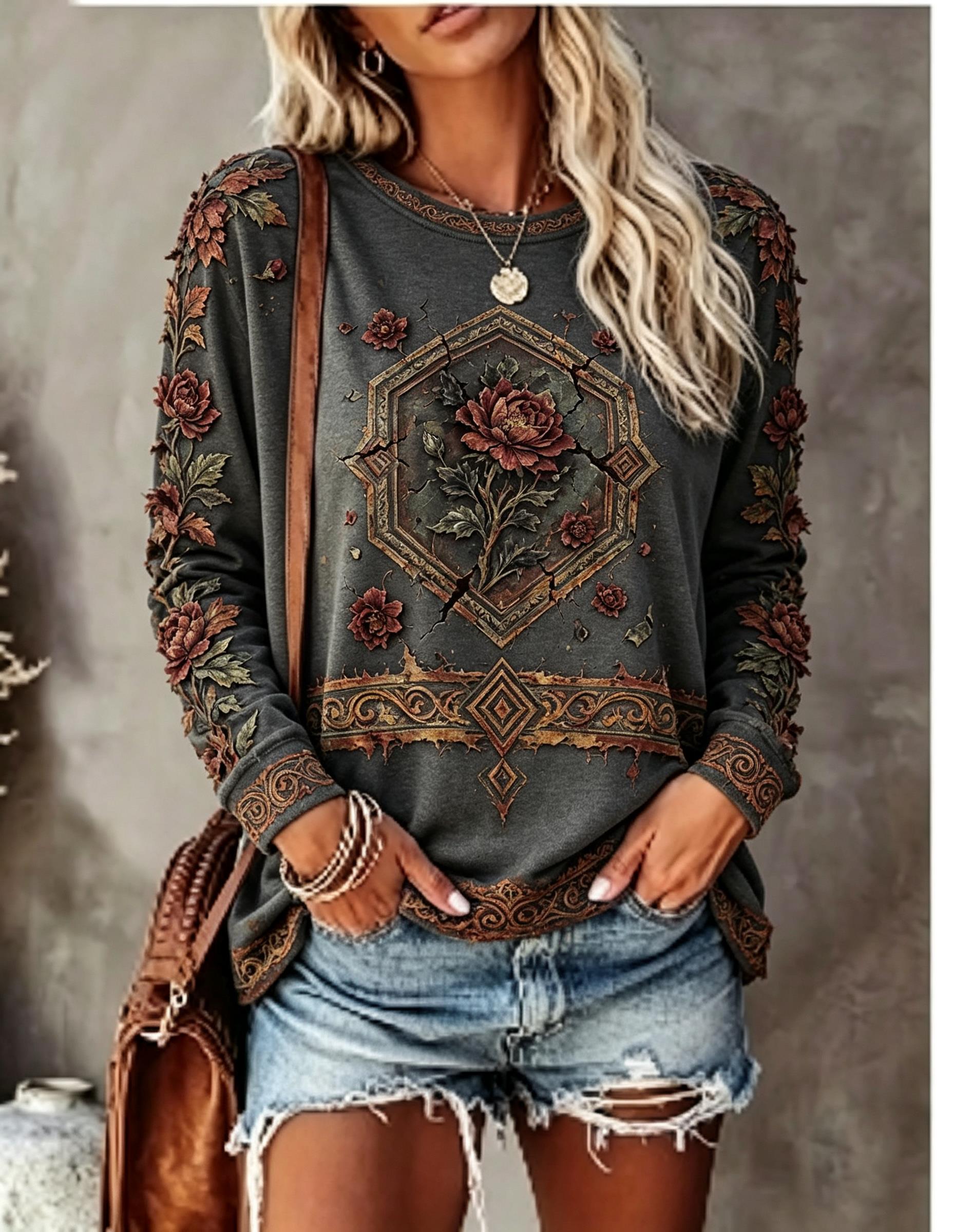 T-shirt à manches longues et c - Ethnic Fashion Women avis et prix