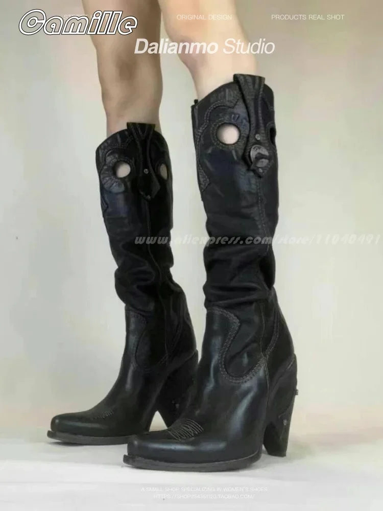 Bottes en cuir plissées All-Ma - Ethnic Fashion Women avis et prix