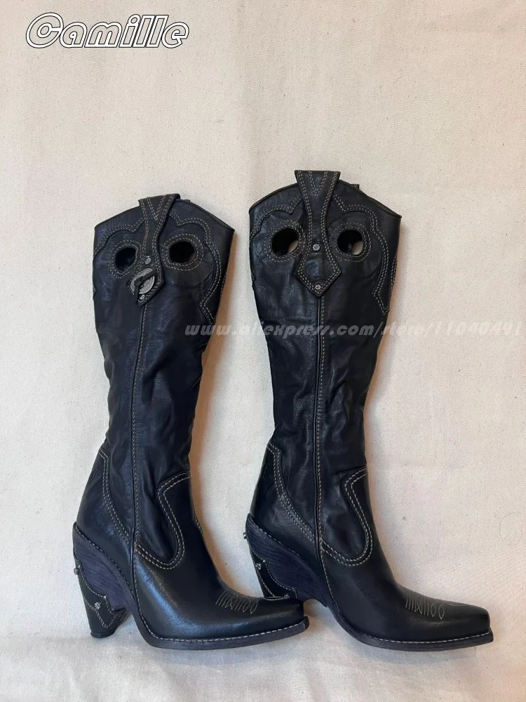 Bottes en cuir plissées All-Ma - Ethnic Fashion Women avis et prix